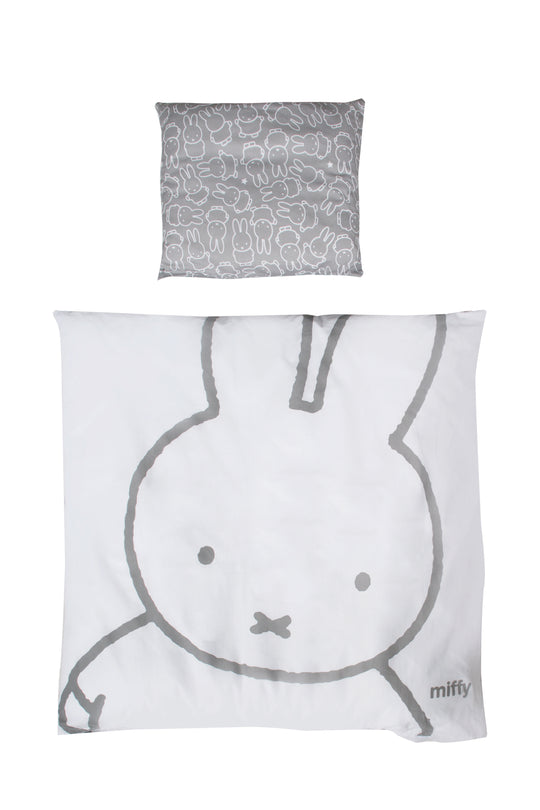 Set de cuna 'miffy®', 2 piezas, ropa de cuna reversible 80 x 80 cm, 100% algodón