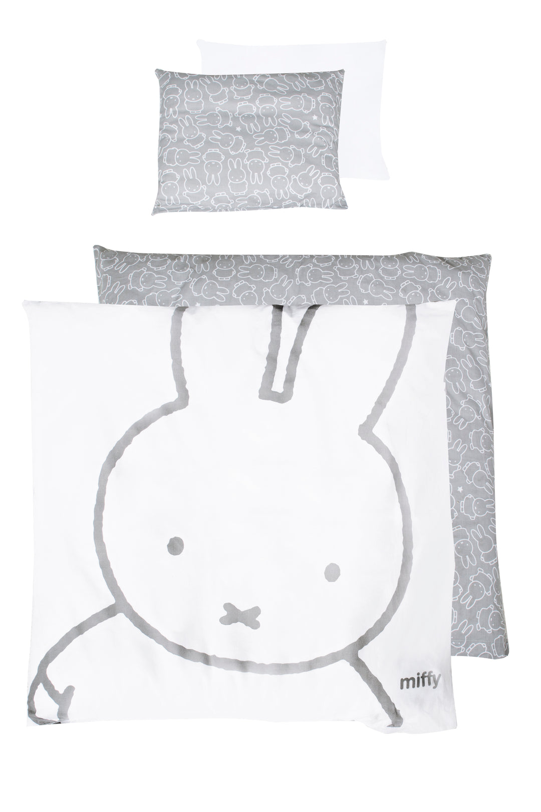 Bettwäsche der Miffy Kollektion aus Baumwolle als Wiegenset zweiteilig