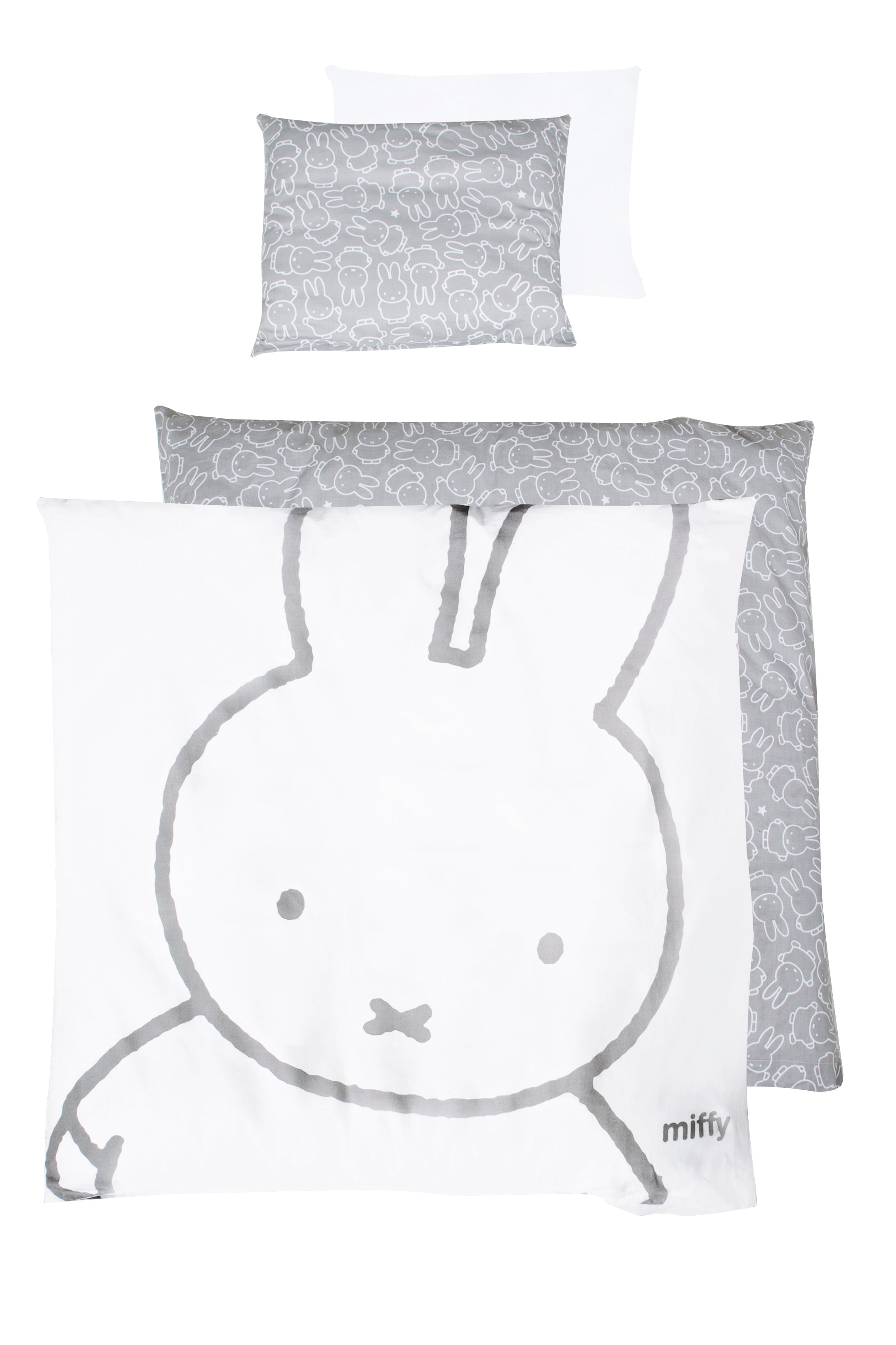 Bettwäsche der Miffy Kollektion aus Baumwolle als Wiegenset zweiteilig