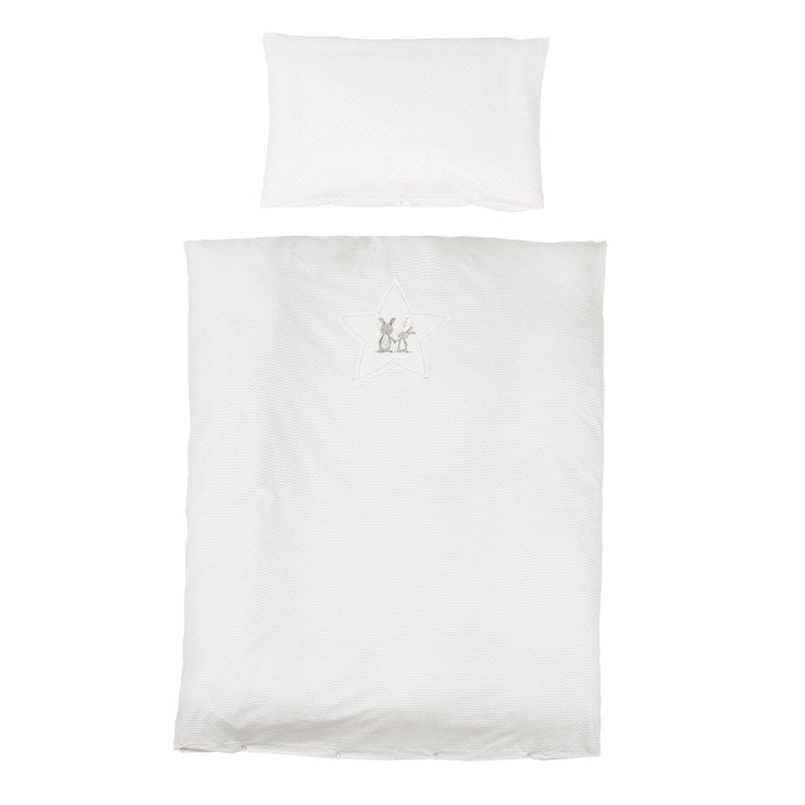 Ropa de cama "Fox & Bunny", 2 pz, 100 x 135 cm, 100% algodón, funda nórdica y funda de almohada