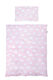 Biancheria da letto 2 pezzi, "Kleine Wolke rosa", biancheria da letto per bambini 100 x 135 cm, 100% cotone