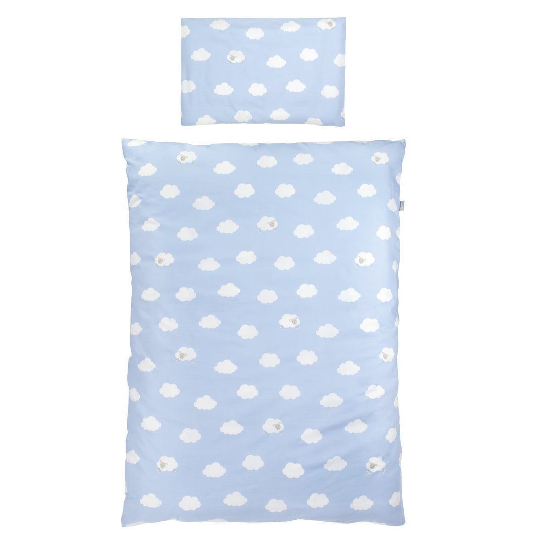 Ropa de cama 'Kleine Wolke azul', 2 piezas, ropa de cama para niños 100 x 135 cm, 100% algodón