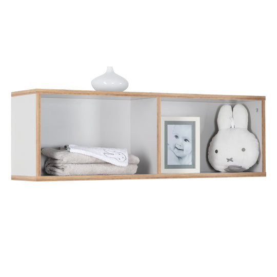 Estante de pared 'Caro', para la cómoda 'Caro', estante colgante para habitación infantil, gris claro / roble dorado
