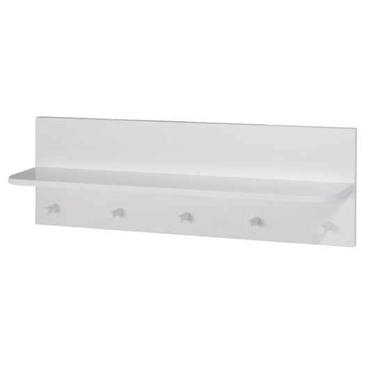 Appendiabiti da parete, grigio chiaro, per camerette, incl. 1 ripiano & 5 ganci
