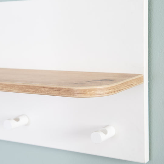 Wandgardarobe 'Ava‘ mit Ablage & 5 Garderobenhaken, HxBxT: 28,5 x 90 x 16,5 cm