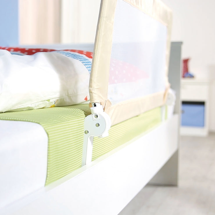 Protector de cama 'Klipp-Klapp' 100 - 150 cm, plegable, para bebés y niños, beige