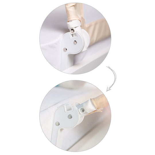 Barrière de lit antichute 'Klipp-Klapp' 100 - 150 cm - Protection rabattable pour bébés et enfants - Beige