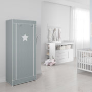 Textile wardrobe 'Little Stars' for baby, children's or living room, 70 x 45 x 168 cm