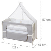 Cuna de colecho 'Heartbreaker', 60 x 120 cm, cama supletoria para la cama de los padres, equipamiento completo
