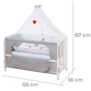 Room Bed 'Adam & Eule', 60 x 120 cm, extra bed for parents' bed, complete equipment