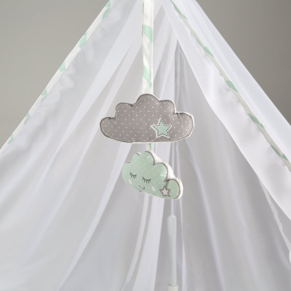 Room Bed 'Happy Cloud', 60 x 120 cm, Co-Sleeping Bed, Complete Equipment