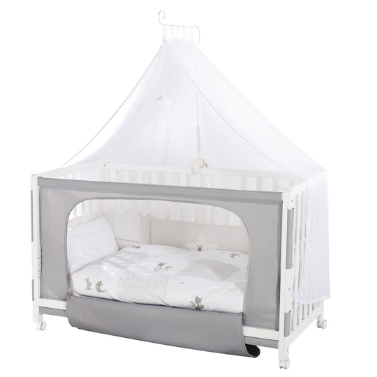 Room Bed 'Fox & Bunny', 60 x 120 cm, Adjustable Height, Co-Sleeping Bed with Complete Equipment