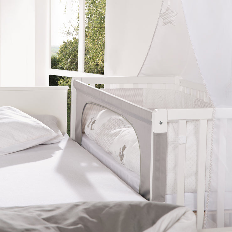 Room Bed 'Fox & Bunny', 60 x 120 cm, höhenverstellbar, Beistellbett zum Elternbett mit kompletter Ausstattung
