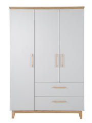 Armoire "Caro", 3 portes, 2 tiroirs, technologie à fermeture progressive, armoire à portes battantes