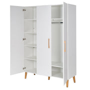 Armoire "Mick", 3 portes, blanc, technologie à fermeture progressive, armoire à portes battantes