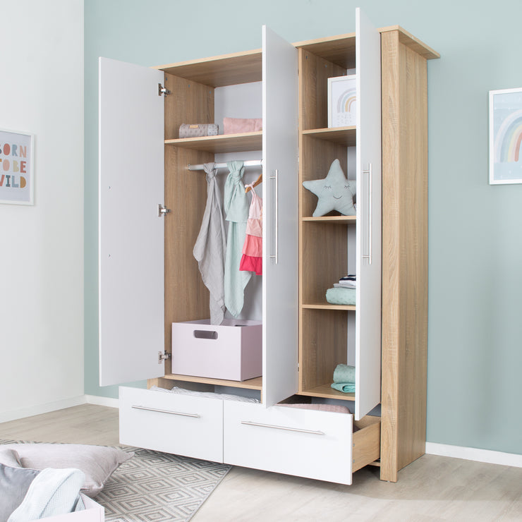 Wardrobe 'Matilda' 3-door incl. 2 drawers with soft close technology