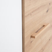 3-door Wardrobe 'Lion' - white / wood decor 'Artisan oak' - solid oak handles