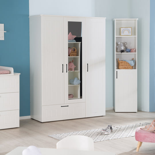 Conjunto de habitación infantil 'Sylt' 3 piezas, incluye cuna convertible 70 x 140 cm, cómoda con cambiador y armario