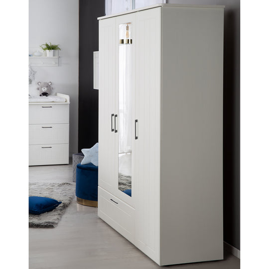 Conjunto de habitación infantil 'Sylt' 3 piezas, incluye cuna convertible 70 x 140 cm, cómoda con cambiador y armario