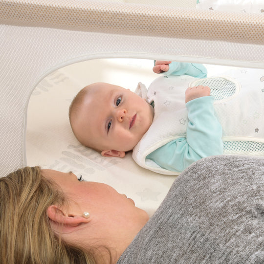Room Bed 'safe asleep®', 60 x 120 cm, 'Star Magic', Co-Sleeping Bed including Equipment, Natural