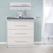 Changing table 'Maren 2' incl. removable top, body limed oak, changing height: 90.5cm