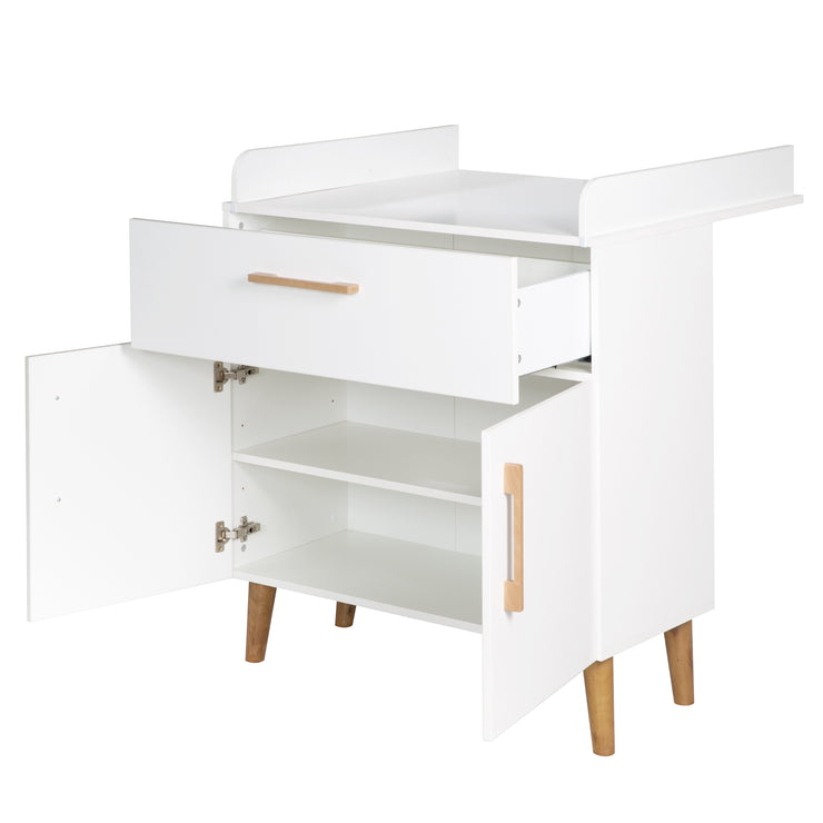 Changing table 'Mick' with changing attachment, soft-close, 1 drawer, 2 doors, changing height 93.5 cm