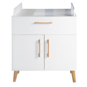 Changing table 'Mick' with changing attachment, soft-close, 1 drawer, 2 doors, changing height 93.5 cm