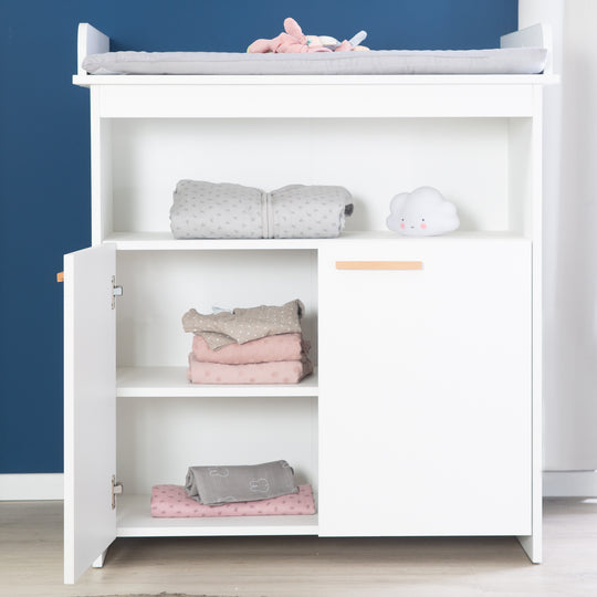 Cassettiera fasciatoio 'Anton' incl. fasciatoio, con 2 ante e 1 scomparto, altezza fasciatoio 90 cm