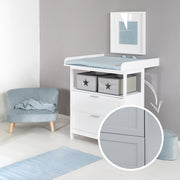 Changing table 'Hamburg' with extension, 2 drawers, 2 boxes, wall mounting, changing height 92 cm