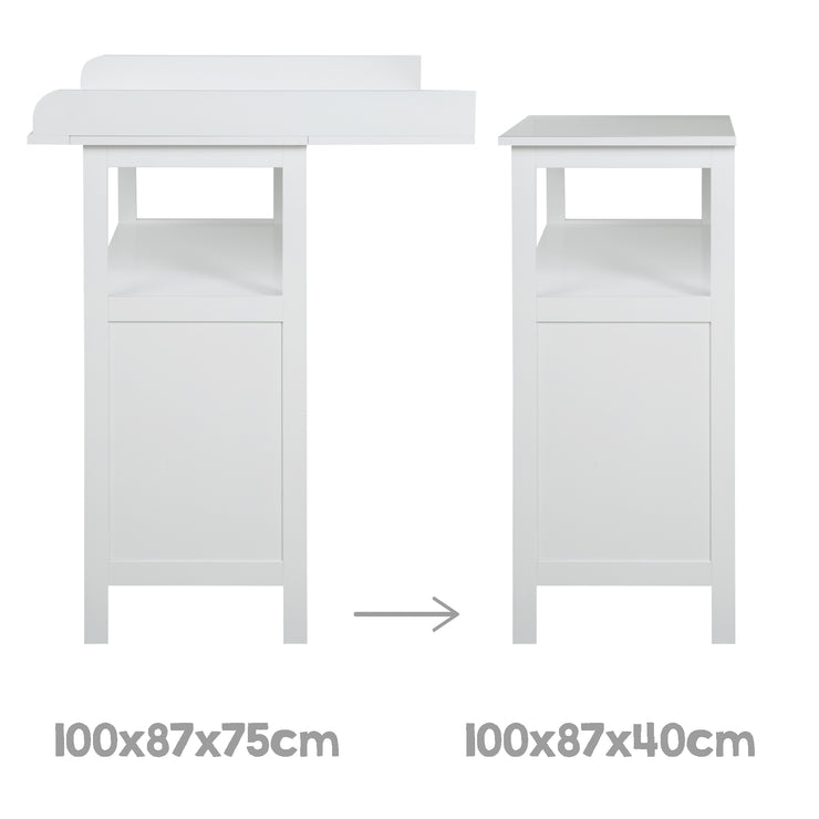 Changing table 'Hamburg' with extension, 2 drawers, 2 boxes, wall mounting, changing height 92 cm