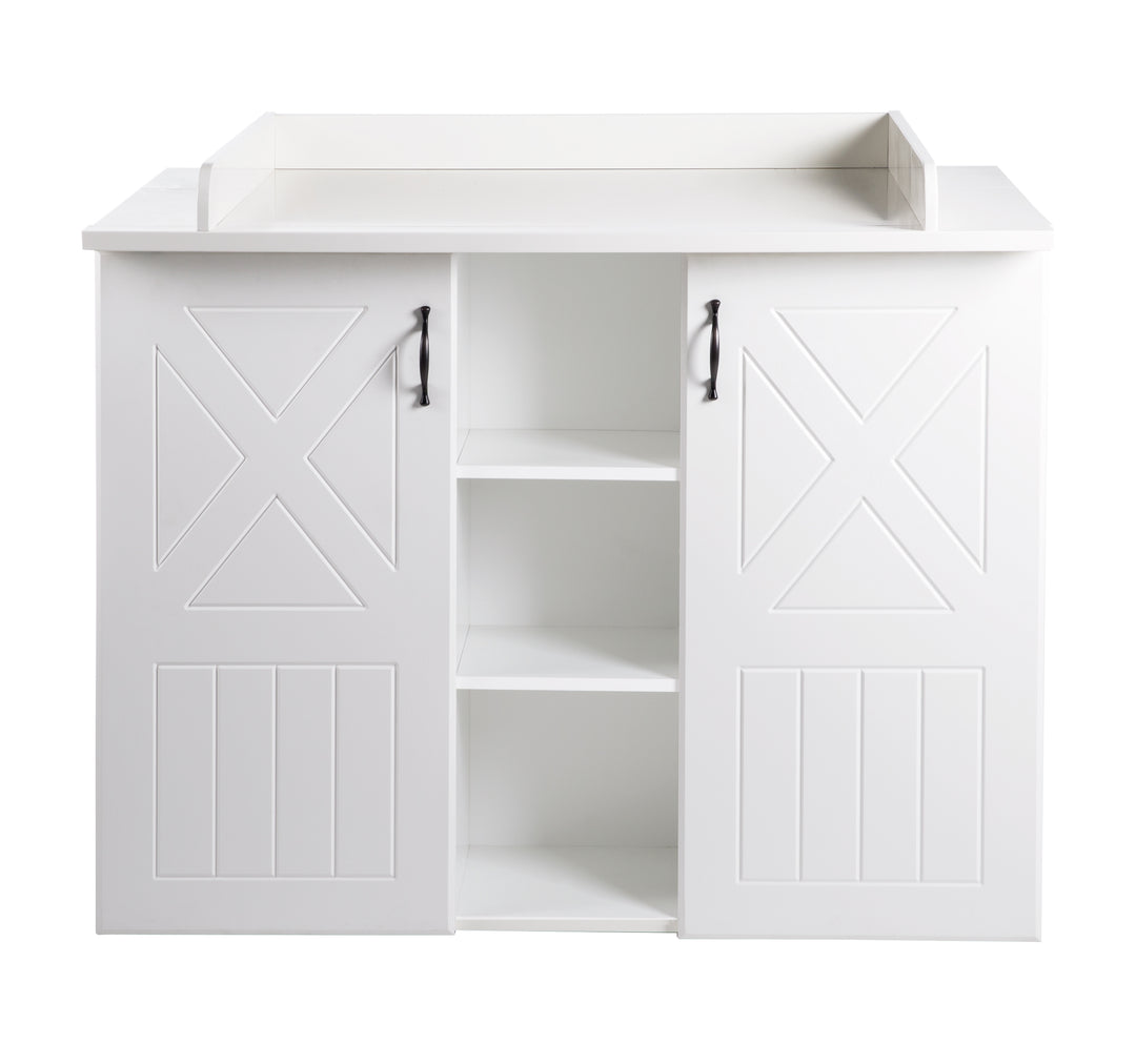 Cómoda de cambio 'Constantin' con superficie para cambio, estilo campestre blanco con organización práctica
