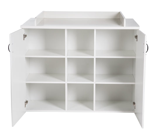 Cómoda de cambio 'Constantin' con superficie para cambio, estilo campestre blanco con organización práctica