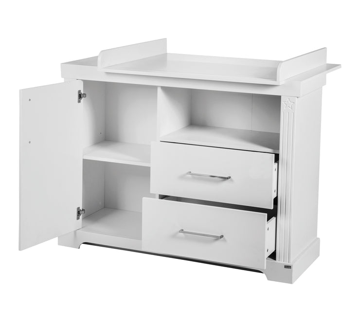 Changing Unit 'Maxi' with changing attachment, high quality changing table in country style white