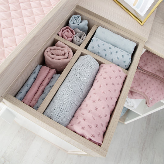 Furniture Set 'Olaf' including Convertible Bed 70 x 140 cm & Wide Changing Table, Luna Elm/White