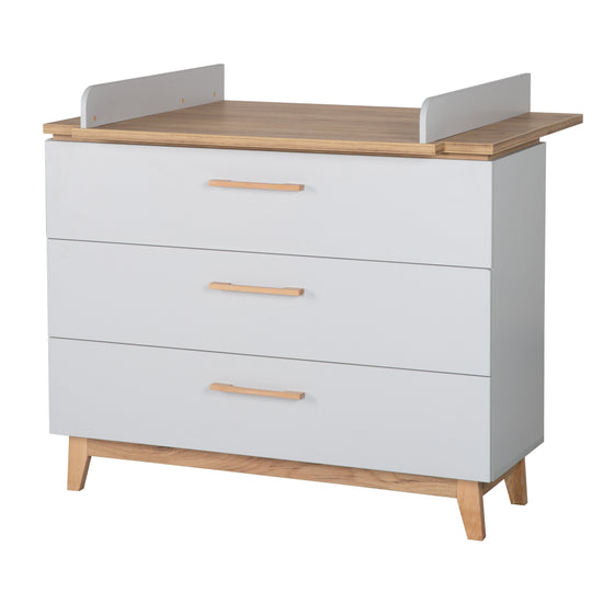 Commode 'Caro' avec table à langer, 3 tiroirs, fermeture progressive, hauteur à langer 94 cm