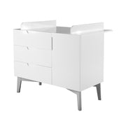 Changing table 'Retro 2 ‘with changing attachment, high-gloss fronts, gray retro leg construction