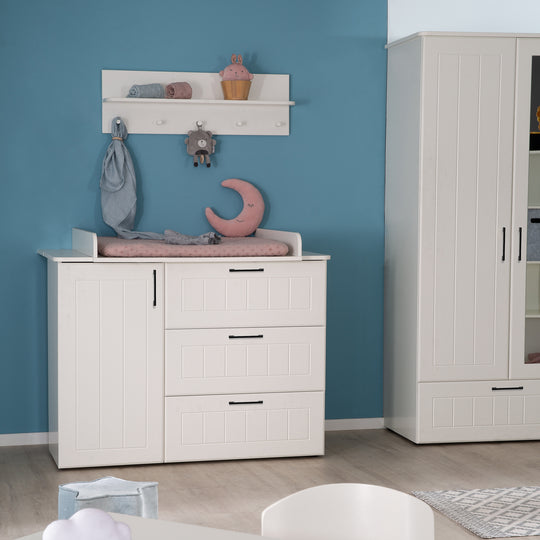 Conjunto de habitación infantil 'Sylt' 2 piezas, incluye cuna convertible 70 x 140 cm y cómoda con cambiador