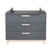 Changing Table Dresser 'Jara', anthracite, beech real wood feet & handles, changing height 93 cm