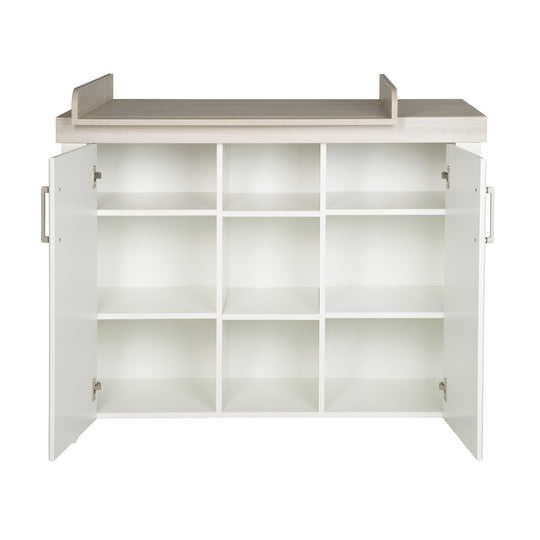 Conjunto de habitación infantil 'Felicia', incluye cuna combinada 70 x 140 cm, cómoda para cambiar y armario de 3 puertas, roble Luna/blanco