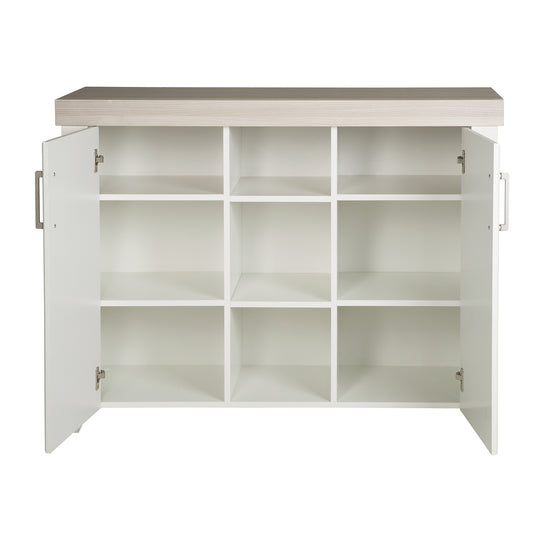 Conjunto de habitación 'Felicia', incluye cuna combinada 70 x 140 cm y cómoda para cambiar ancha, roble Luna/blanco