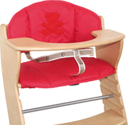 Reductor de asiento 'Canvas rojo', inserto de silla alta de 2 partes / cojín de asiento para sillas de escalera altas
