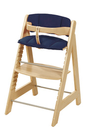 Asiento más pequeño 'Canvas blue', inserto de silla alta de 2 piezas / cojín de asiento para escaleras sillas altas