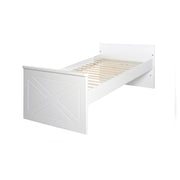 Juego de habitación para niños 'Constantin', incluye cama combinada 70 x 140 cm y cambiador, blanco fresado