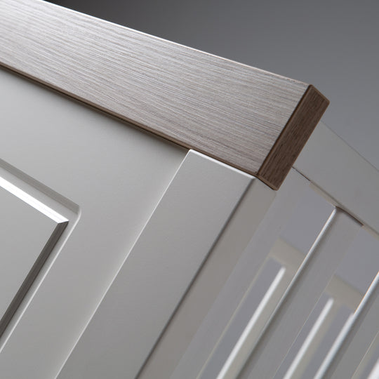 Conjunto de habitación infantil 'Felicia', incluye cuna combinada 70 x 140 cm, cómoda para cambiar y armario de 3 puertas, roble Luna/blanco