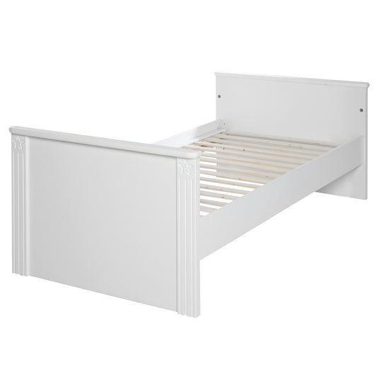 Lit bébé évolutif 'Maxi', 70 x 140 cm, blanc, réglable en hauteur, 3 barreaux coulissants