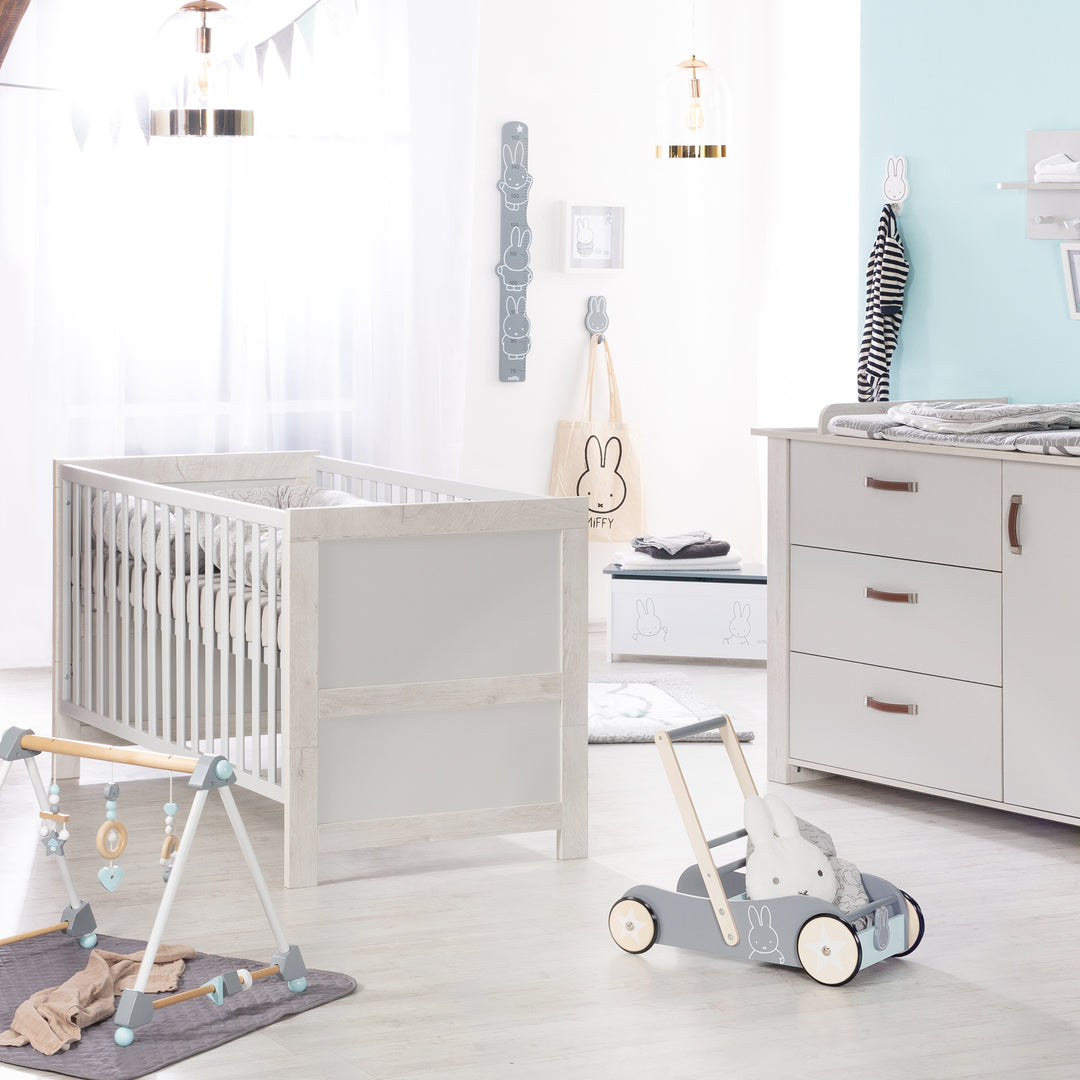 Letto per bambini 'Mila', 70 x 140 cm, regolabile e trasformabile in letto per ragazzi, con 3 barre removibili