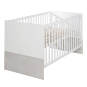 Lit bébé évolutif "Julia" 70 x 140 cm, blanc, réglable en hauteur, 3 barreaux de glissement amovibles