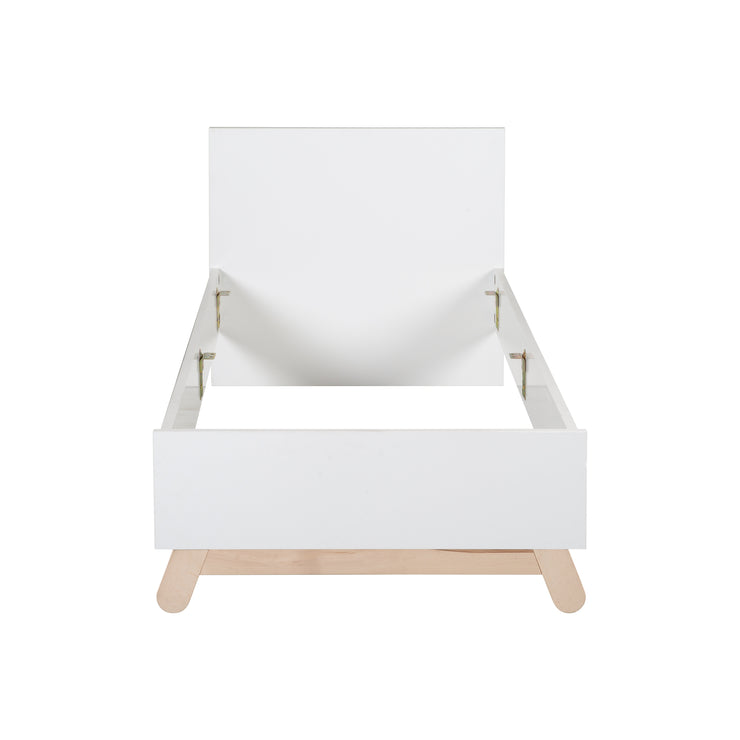 Junior bed 'Clara' 90 x 200 cm - Decor white - Solid wood beech legs