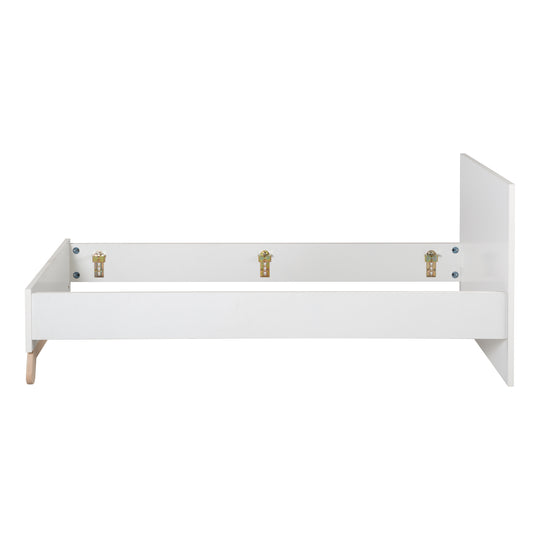 Cama juvenil 'Clara' 90 x 200 cm - Decoración blanca - Patas de haya maciza