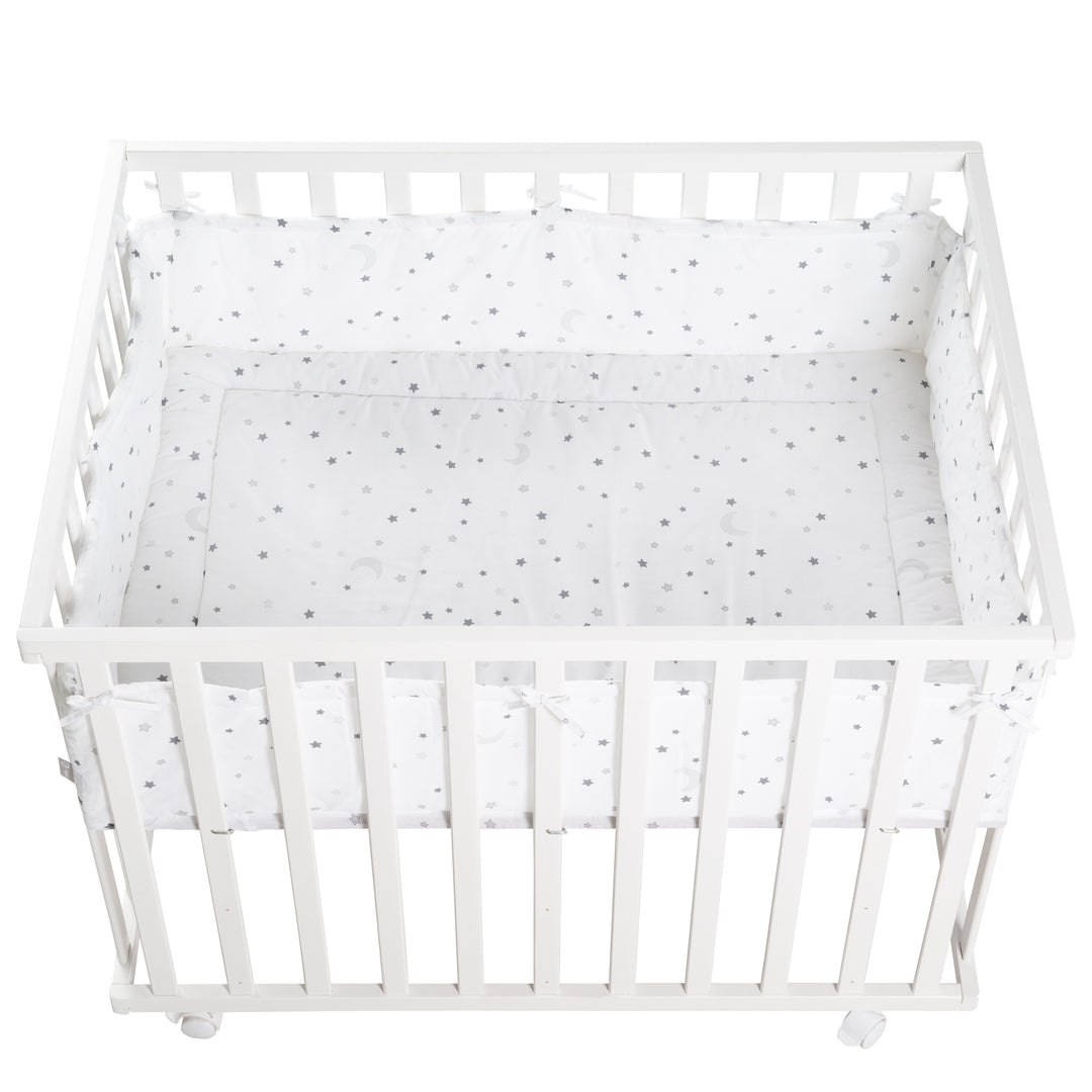 Parque infantil 'Sternenzauber gris', 75 x 100 cm, con protector gris incluido